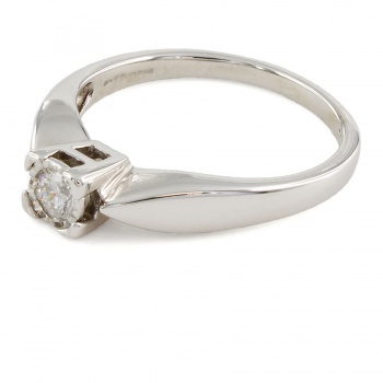 9ct White Gold Diamond 12pt Ring Size K